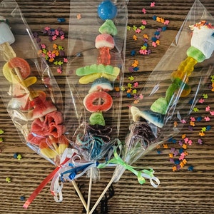 5+ XL Candy Kabobs Birthday Party Favors, Birthday Treat, Kids Party Favor, Candy Skewer, Candy, Kids Birthday; Gummies *FREE SHIPPING*