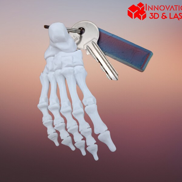 Porte-clés Pied Squelettique 3D – Accessoire Unique