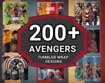 200+ Superhero Tumbler Wrap Bundle, Superheroes 20oz Skinny Tumbler Design, Straight Sublimation Wrap PNG, Digital Download, Cartoon Wrap