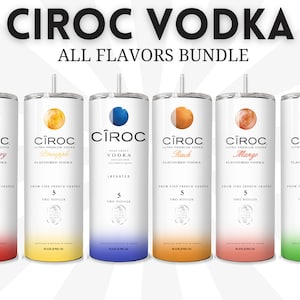 Ciroc Vodka Tumbler Wrap Bundle, Ciroc 20oz Skinny Sublimation Tumbler, Instant Download Beer Beverage Alcoholic Drink