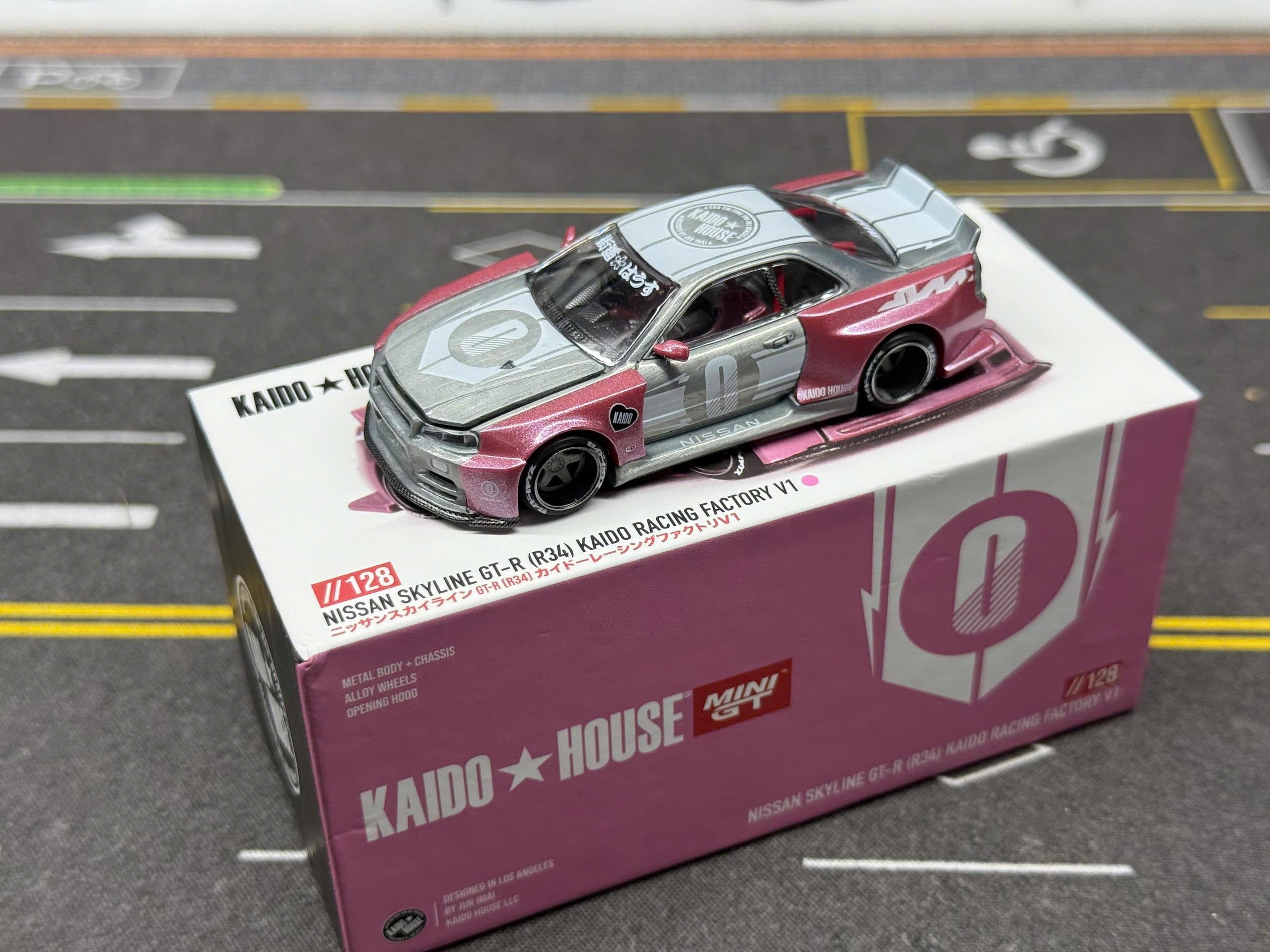 Mini GT X Kaido House R34 Factory V1 Chase KHMG128 Diecast (+ Free