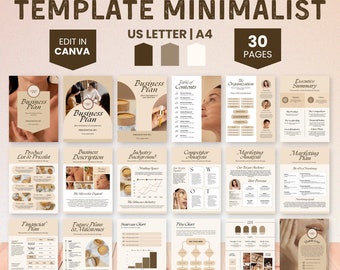 Minimalist Business Plan Template Canva, Business Launch Plan, Start Up Business Proposal, Small Business Action Plan Digital Marketing Plan