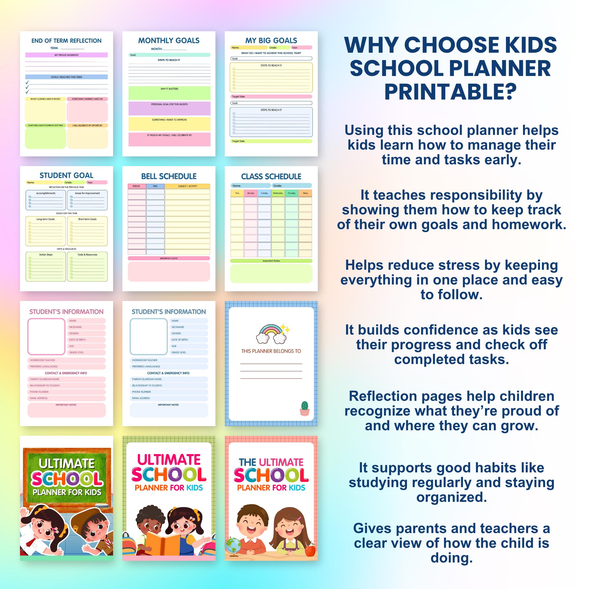Academic Planner, 2026 - 2027 Back to School Planner for Kids ...