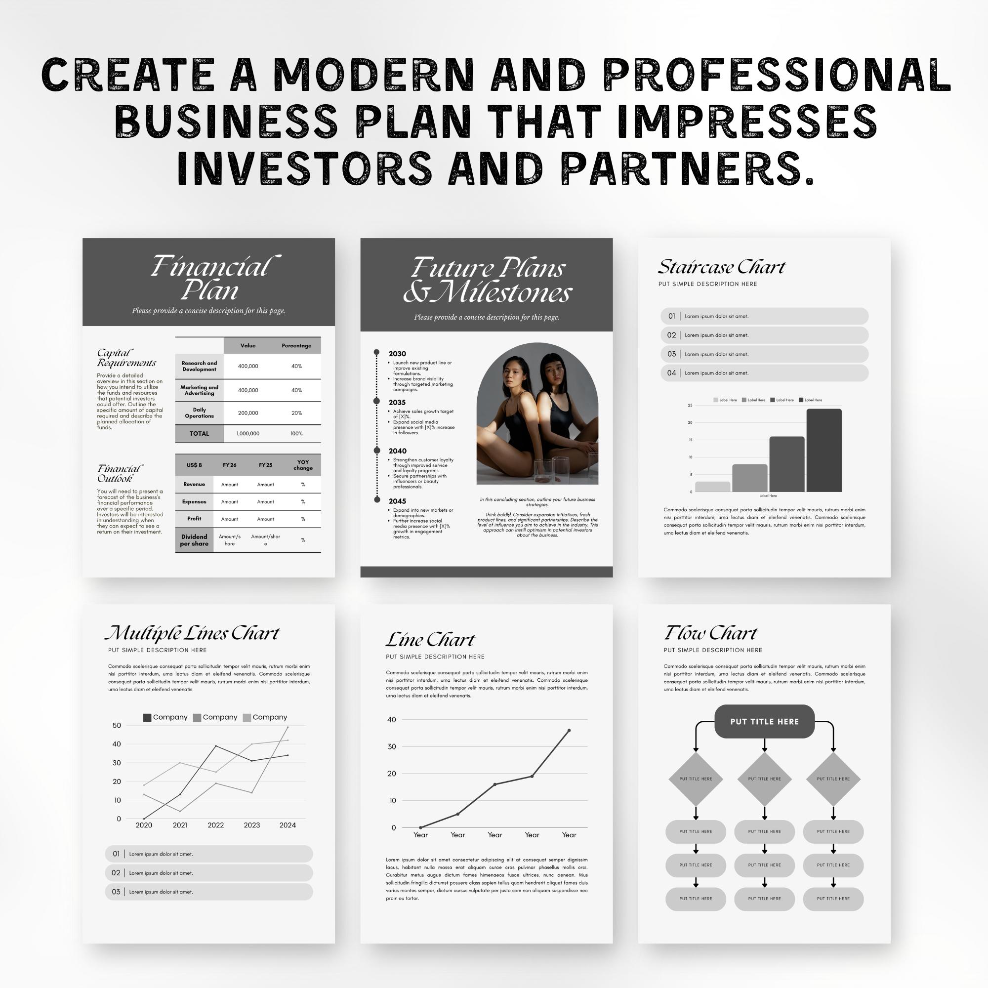 Small Business Plan Template Canva | Business Launch Plan | Start up ...
