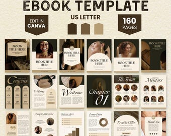 Luxury Ebook Template Canva, Ebook Editable Coaching Workbook Template, Ebook Canva Templates, Gold Ebook Workbook, Lead Magnet Template