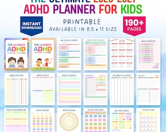 Der ultimative 2026 und 2027 ADHD-Planer für Kinder, ADHD-Kinderplaner, Adhd-Kinderschul-Tracker, Adhd-Digitalplaner für Kinder und Tagesplaner