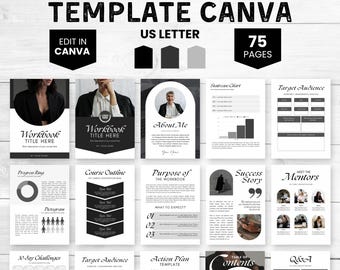Course Workbook Template Canva, Coach Workbook, Lead Magnet Template, Course Worksheet, Online Course Creator Template, Coaching Template