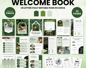 Airbnb Welcome Book Template Canva, Guest Guide Book Canva Template, Short Term Rental Handbook, Vacation Rental Welcome Booklet Digital