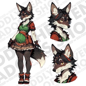 Furry Adopt Character GREEN DWELLER ! Fursona Adoptable Reference Sheet | Limited Edition Furry Adopt | OC Furry | Instant Download