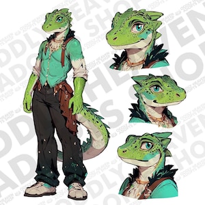 Furry Adopt Character INSPECTOR LIZARD ! Fursona Adoptable Reference Sheet | Limited Edition Furry Adopt | OC Furry | Instant Download