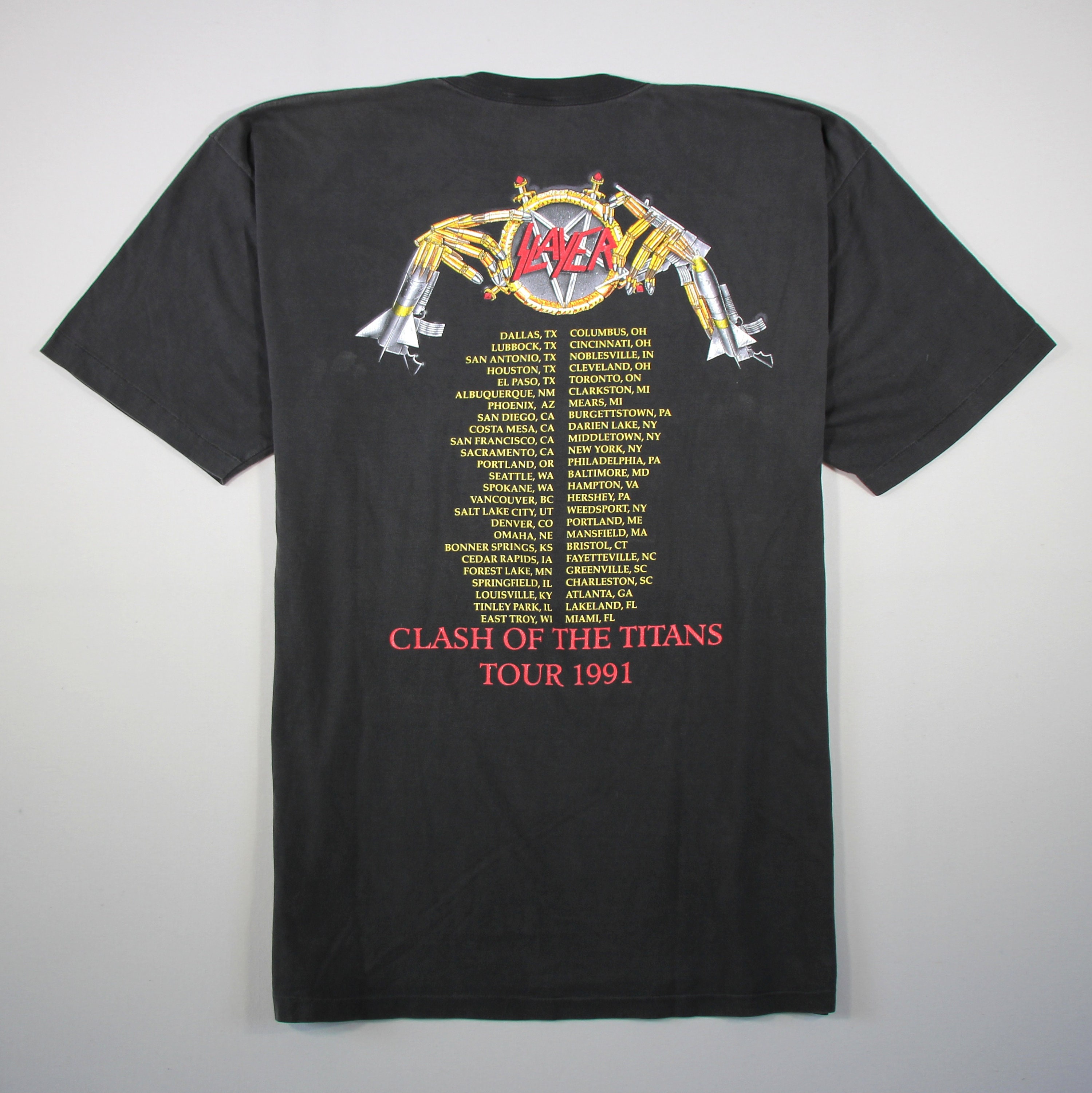 Slayer - Clash of Titans Tour 1991 Vintage Shirt - XL - Etsy