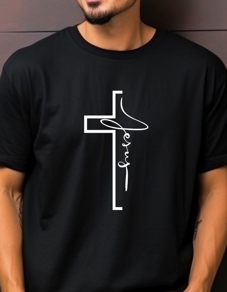 Jesus T Shirt, Christliches T shirt, Christliche Kleidung, Christliche Geschenke, Geburtstag, religiöse kleidung, religiöse geschenke, Black