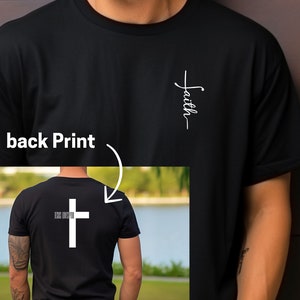 Jesus Loves you Tshirt, Christliches T shirt, religiöses T shirt, Christliche Kleidung, Christliche Geschenke, Jesus, Geburtstag, back print Black