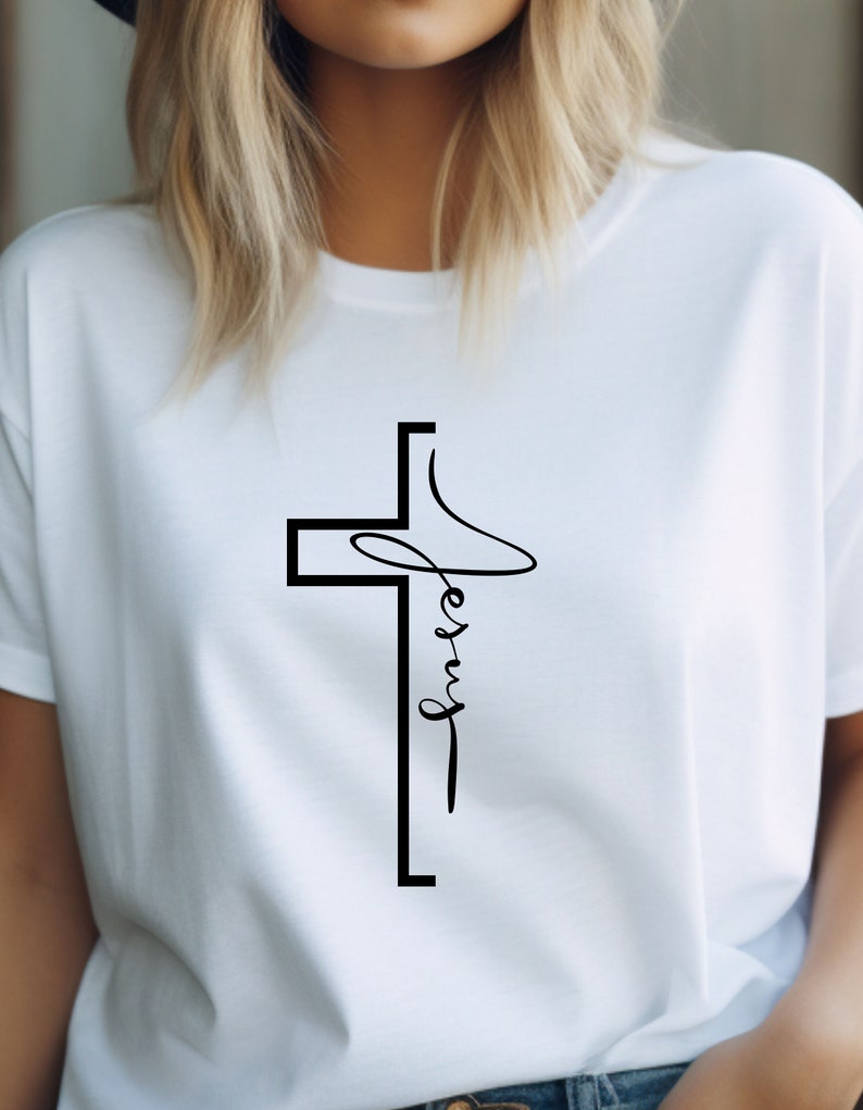 Jesus T Shirt, Christliches T shirt, Christliche Kleidung, Christliche Geschenke, Geburtstag, religiöse kleidung, religiöse geschenke, White