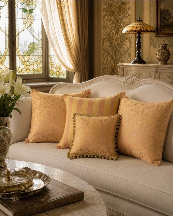 Set of 4 Faggianis Luxury Cushions – Atelier Faggianis Archive Collection of Excellence – Italian Cotton Sateen