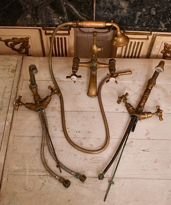 Antique and rare bathroom faucet sets from the 19th century