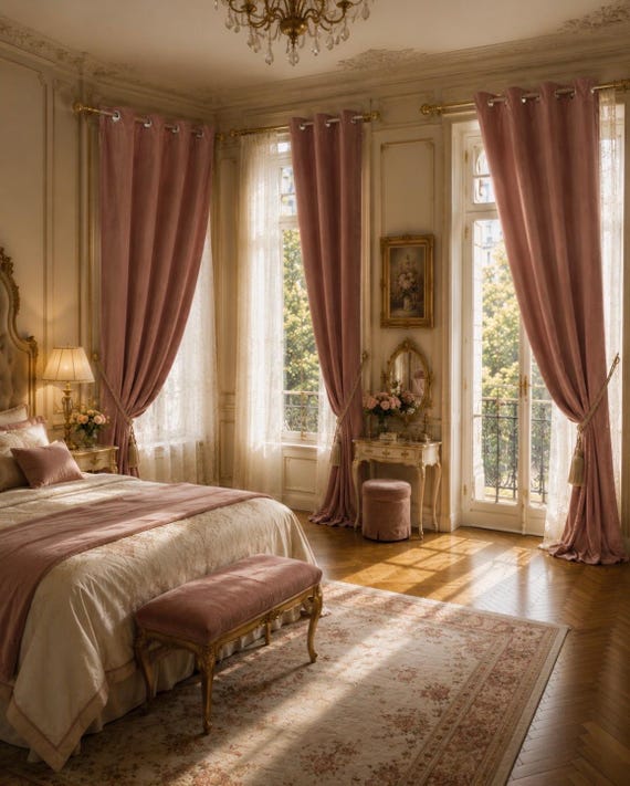 Faggianis Antique Pink Velvet Curtains – Limited Edition Atelier Sample Set