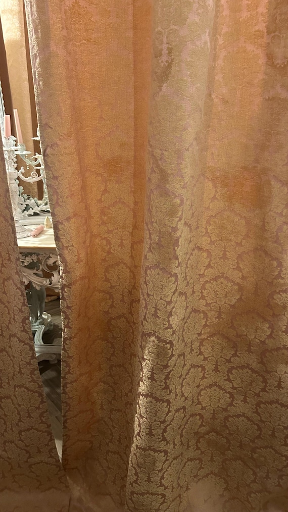 Pair of Antique Pink Cotton Sateen Curtains – Atelier Faggianis Archive Collection of Excellence