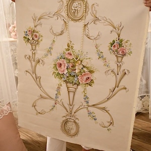 Wonderful floral hand painted canvas from the last century