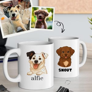 Custom Pet Mug, Cartoon Dog or Cat Drawing from Photo, Personalized Pet Portrait Gift, Cute Dog Mom Mug, Animal Lover Coffee Cup, Pet Mug