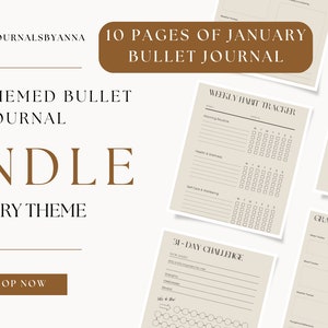 Paquete Bullet Journal de enero en beige