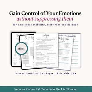 Cuaderno de ejercicios para controlar tus emociones / Deja de reaccionar de forma exagerada y de sentirte abrumado emocionalmente - Técnicas DBT para la ansiedad