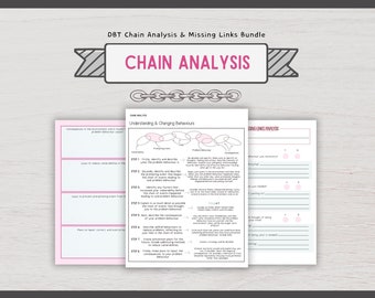 DBT Chain Analysis & Missing Links Templates, Coping Skills, Behavior, Self-Help, Crisis Tools, BPD, Emotional Regulation, DBT Skills