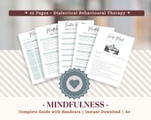 DBT Mindfulness Workbook | 42-Page Guide with Wise Mind, Grounding & Sensory Practices | Therapy Printable