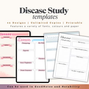 Disease Study Templates: Nursing Student Worksheets