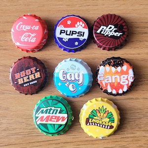 Furry Soda Pun 32mm Bottle Cap Badges, Furry Accessory for Jackets, Hats and Lanyards, Cute Furry Art, Funny Furry Merch
