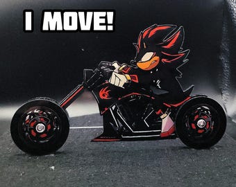 Moving Shadow the Hedgehog 6-inch Motorcycle Acrylic Standee, Dark Rider Sonic figure