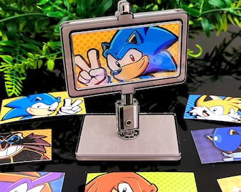 Mix 'n Match Spinning 3.5 inch Sonic Goalpost Acrylic Standee, Photocard Holder, Sonic the Hedgehog, Metal Sonic, Mighty the Armadillo