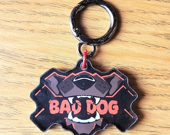 2 inch Bad Dog Furry Werewolf Keychain, Collar Tag Fursuit Accessory, Furry Charm Merch