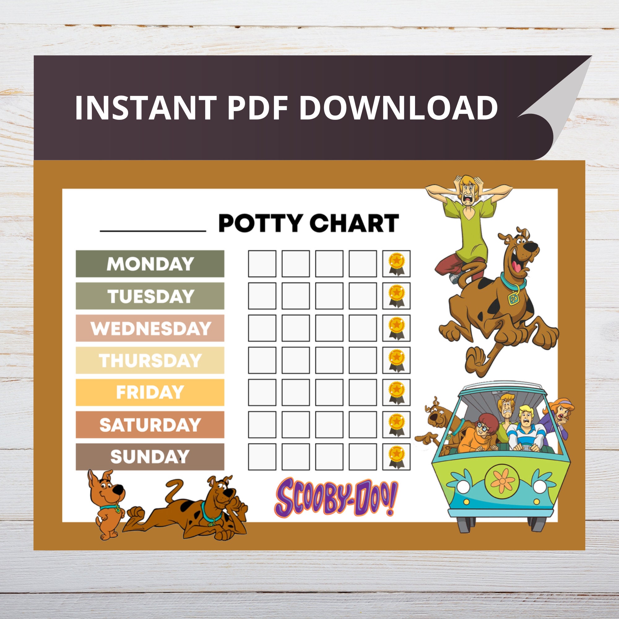 Scooby Doo Potty Training Chart, Scooby Doo Reward Chart - Etsy