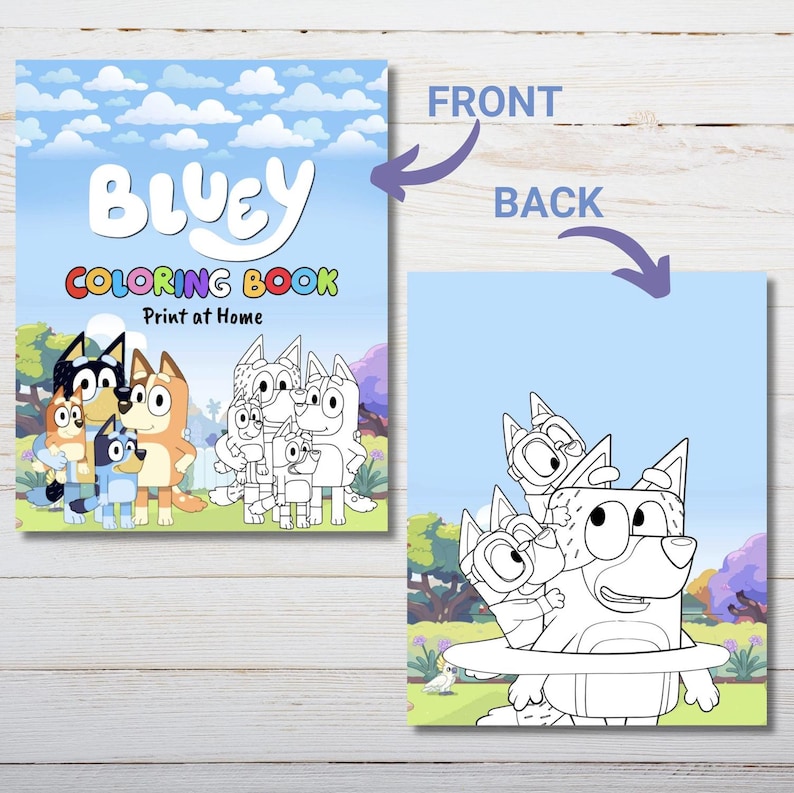 Bluey Coloring Book, Bluey Coloring Pages Printable - Etsy