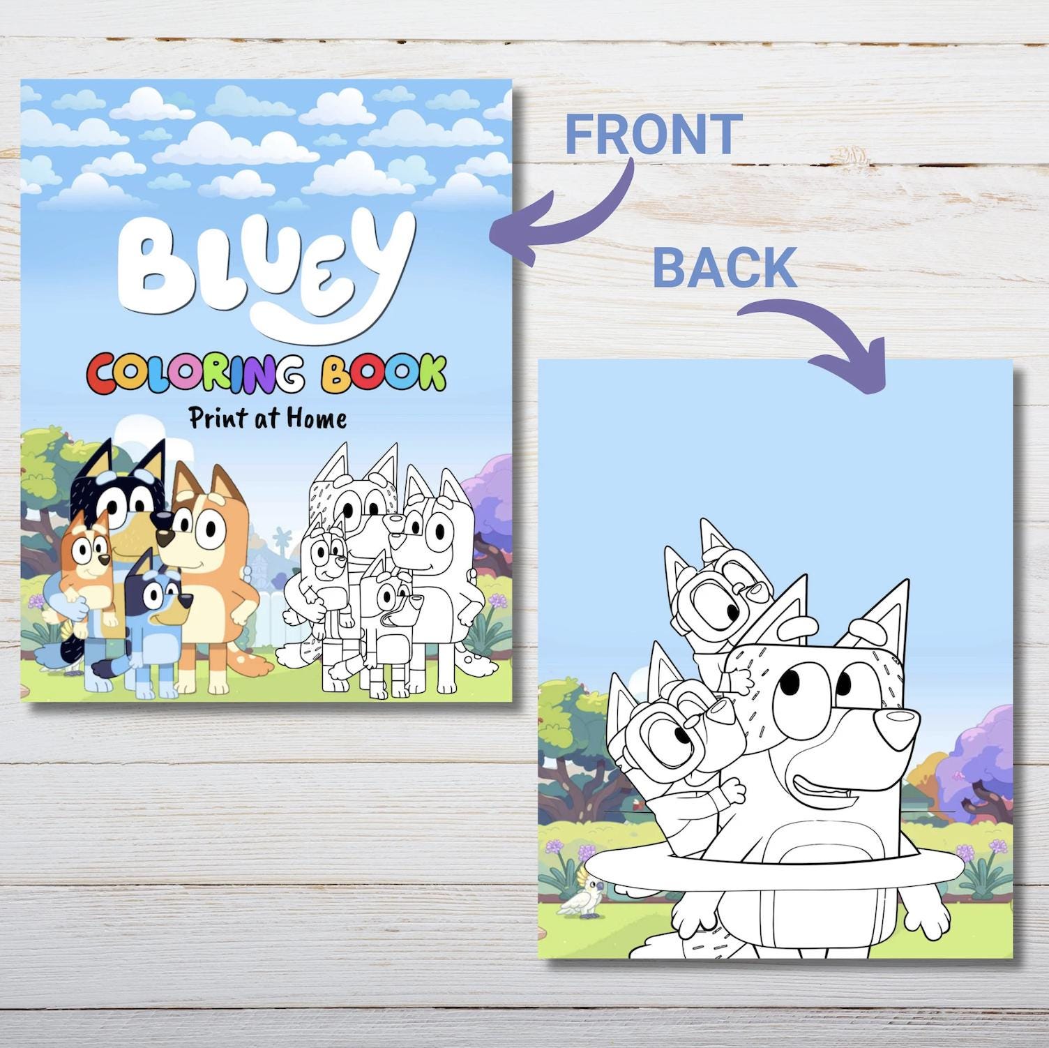 Bluey Coloring Book, Bluey Coloring Pages Printable - Etsy