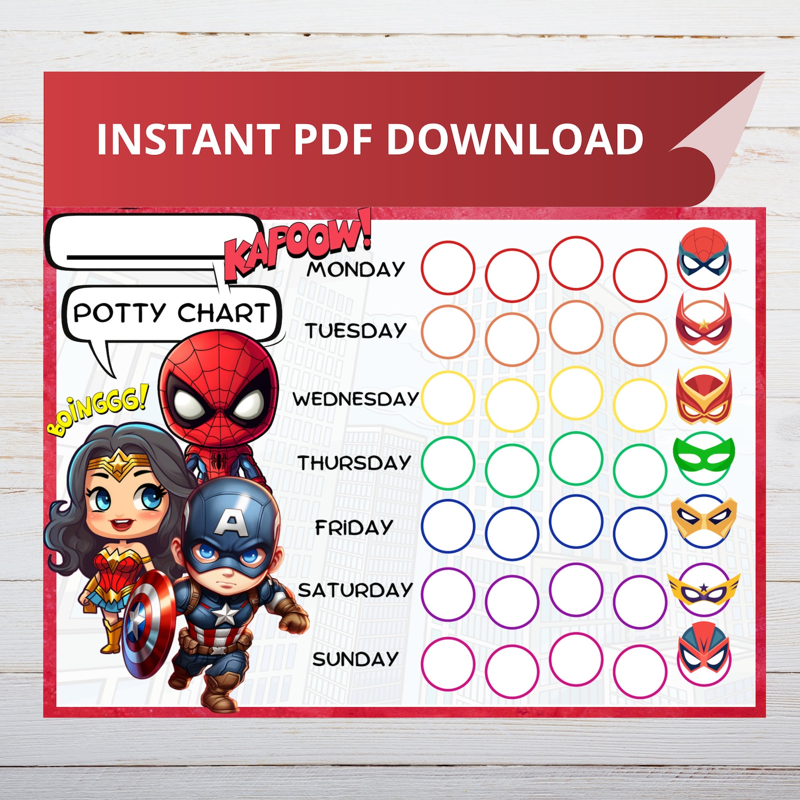 Spidey Potty Training Chart, Spiderman Potty Chart, Spidey and Friends ...