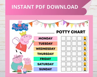 Peppa Potty Training Chart, Peppa Pig Reward Chart