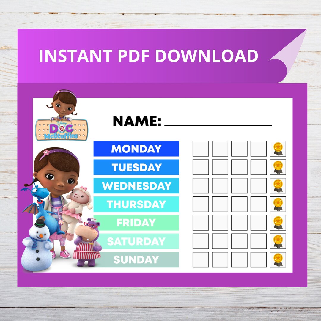 Doc Mcstuffins Potty Training Chart - Etsy