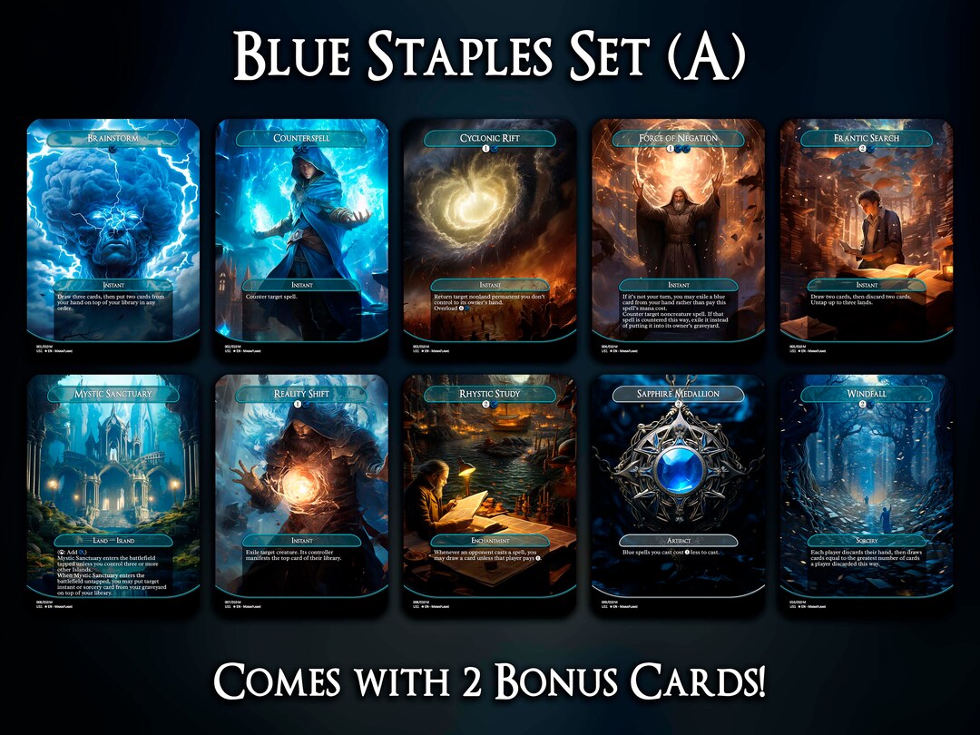 Blue Staples Set A Custom MTG Cards, EDH, Premium MTG Cards, Proxy