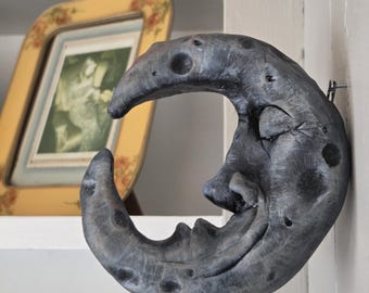 Whimsical Moon Wall Hanger - Celestial Décor