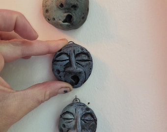 Moon Phase Wall Decor - Set of 3 Yawning Moons