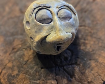 Stoned Moon Face | Handmade Ceramic Moon Décor