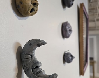 Ceramic Moon Hanging Décor - Crescent Moon Wall Art