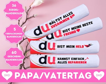 Duplo Banderolen Papa | Vatertag Geschenk DIY | Geschenk für Vater | Sofort Download | Last Minute Geschenk