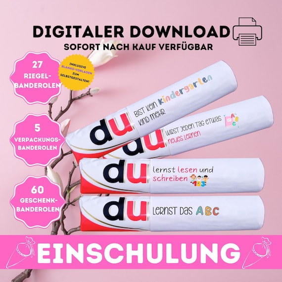 Schulkind Duplo Banderolen, Duplo Vorlagen, DIY Download Banderolen, Geschenk Erstklässler 1. Klasse, digitale Datei Einschulung Schulanfang