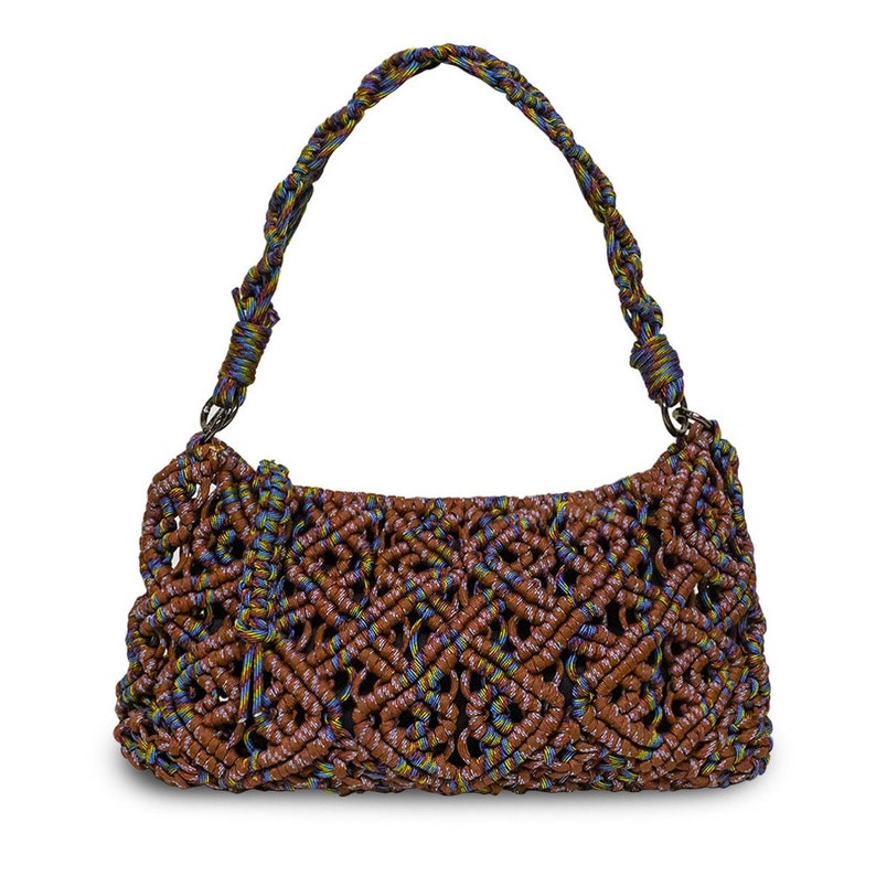 Tanit, bolso bandolera macramé, forrado con cremallera imagen 2