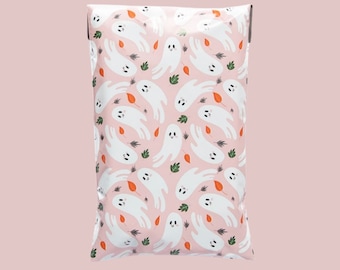 Ghost Spooky Pink Pastel Poly Mailer Shipping Pouch Self Adhesive 6"x9" 10ct, 25ct, 50ct, 100ct