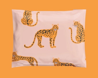 Cheetah Pink Poly Mailer Shipping Pouch Self Adhesive 10"x13" 10ct, 25ct, 50ct, 100ct