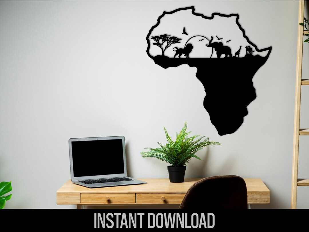African Wildlife Wall Art Dxf, Svg, Pdf, Ai, Cdr File, Laser Cut File